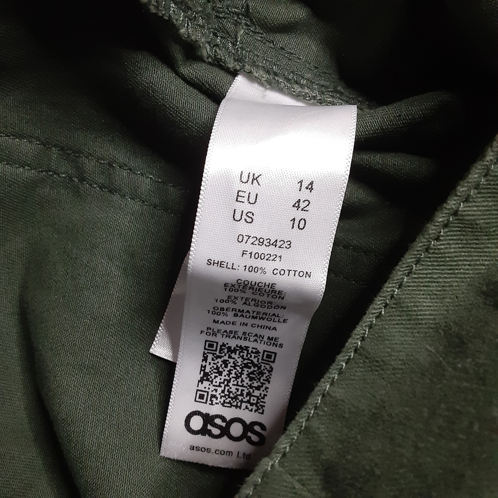 Asos design slim leg combat green pants size 10 - Picture 7 of 8
